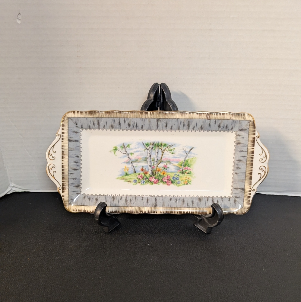 Royal Albert Silver Birch Sandwich Plate Platter Bone China England